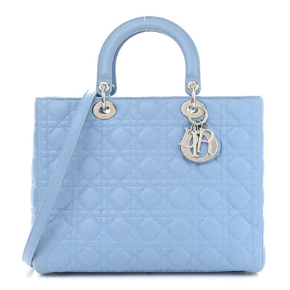 Christian Dior Lambskin Cannage Large Lady Dior Light Blue 1 of 15