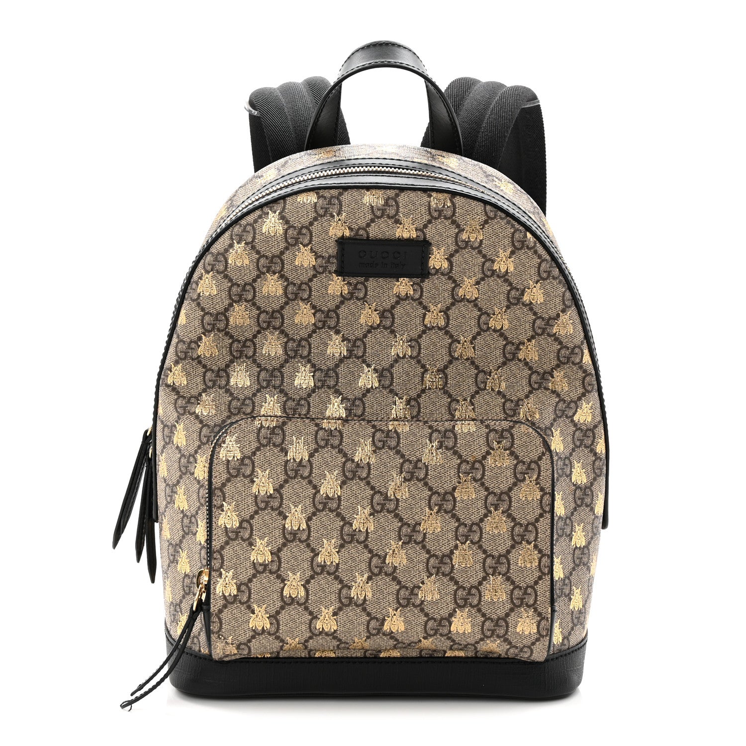 Gucci GG Supreme Monogram Bees Print Small Day Backpack Beige Oro Black 1 of 12