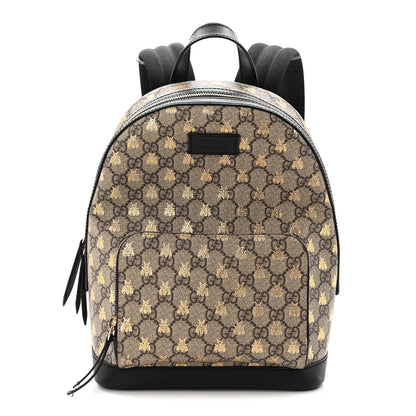 Gucci GG Supreme Monogram Bees Print Small Day Backpack Beige Oro Black 1 of 12
