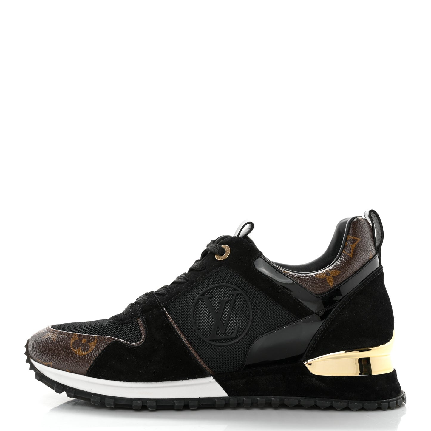 Suede Monogram Run Away Sneakers 38.5 Black
