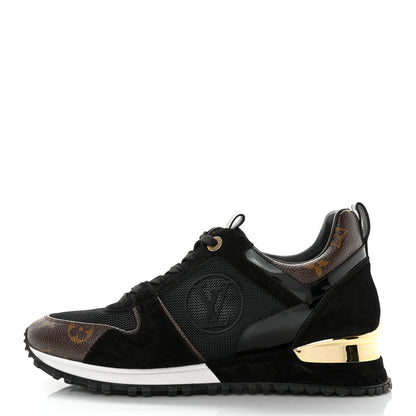 Louis Vuitton Suede Monogram Run Away Sneakers 38.5 Black 1 of 8