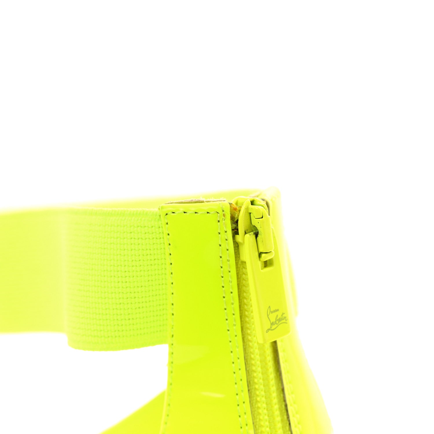 Christian Louboutin Elastic Patent Gladiapop 85 Heel Sandals 38 Fluo Yellow 9 of 12