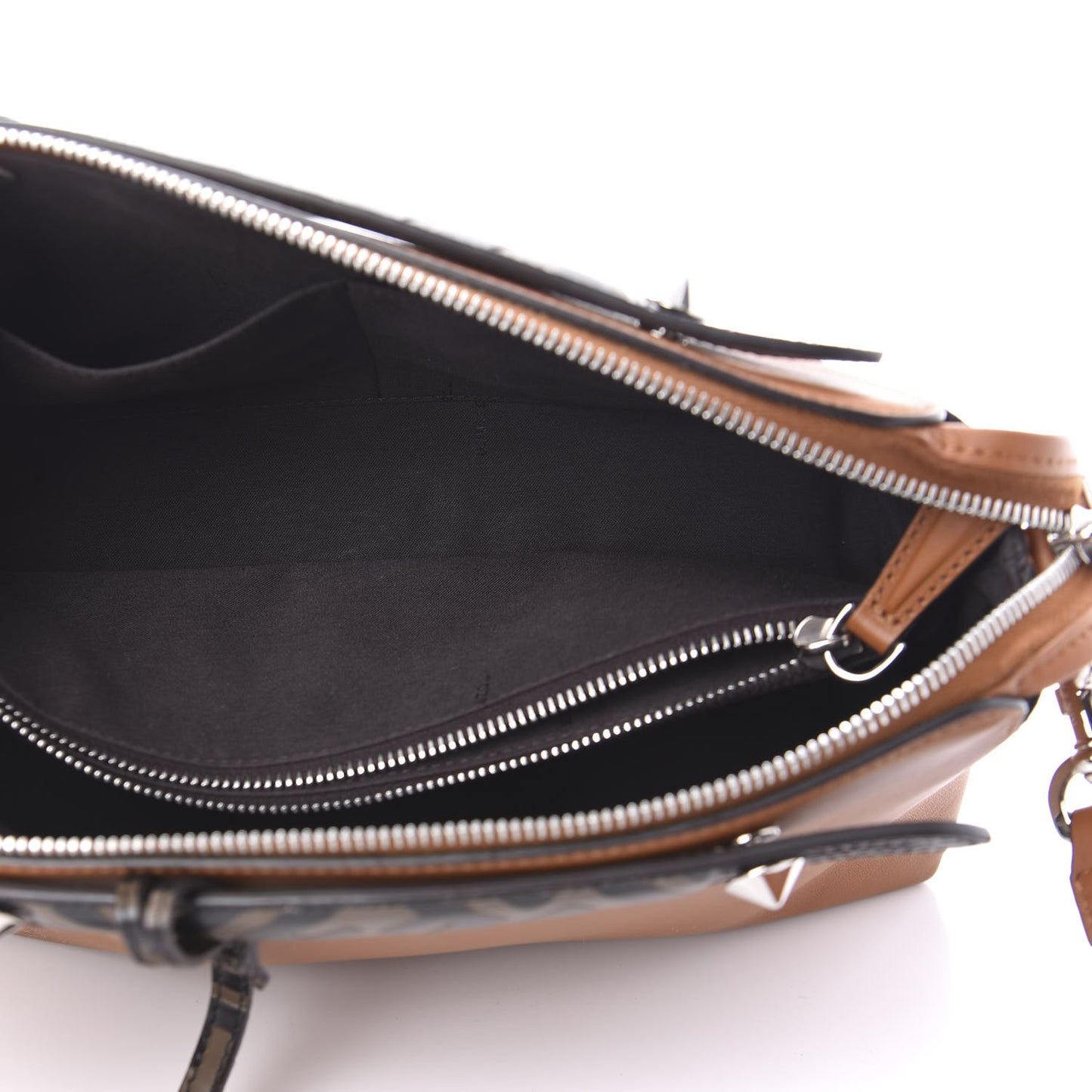 Vitello Dolce Bi-Color FF 1974 Embossed Medium By The Way Boston Bag Brandy Maya Black
