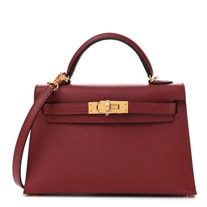 Hermes Epsom Mini Kelly Sellier 20 Rouge Grenat 1 of 10