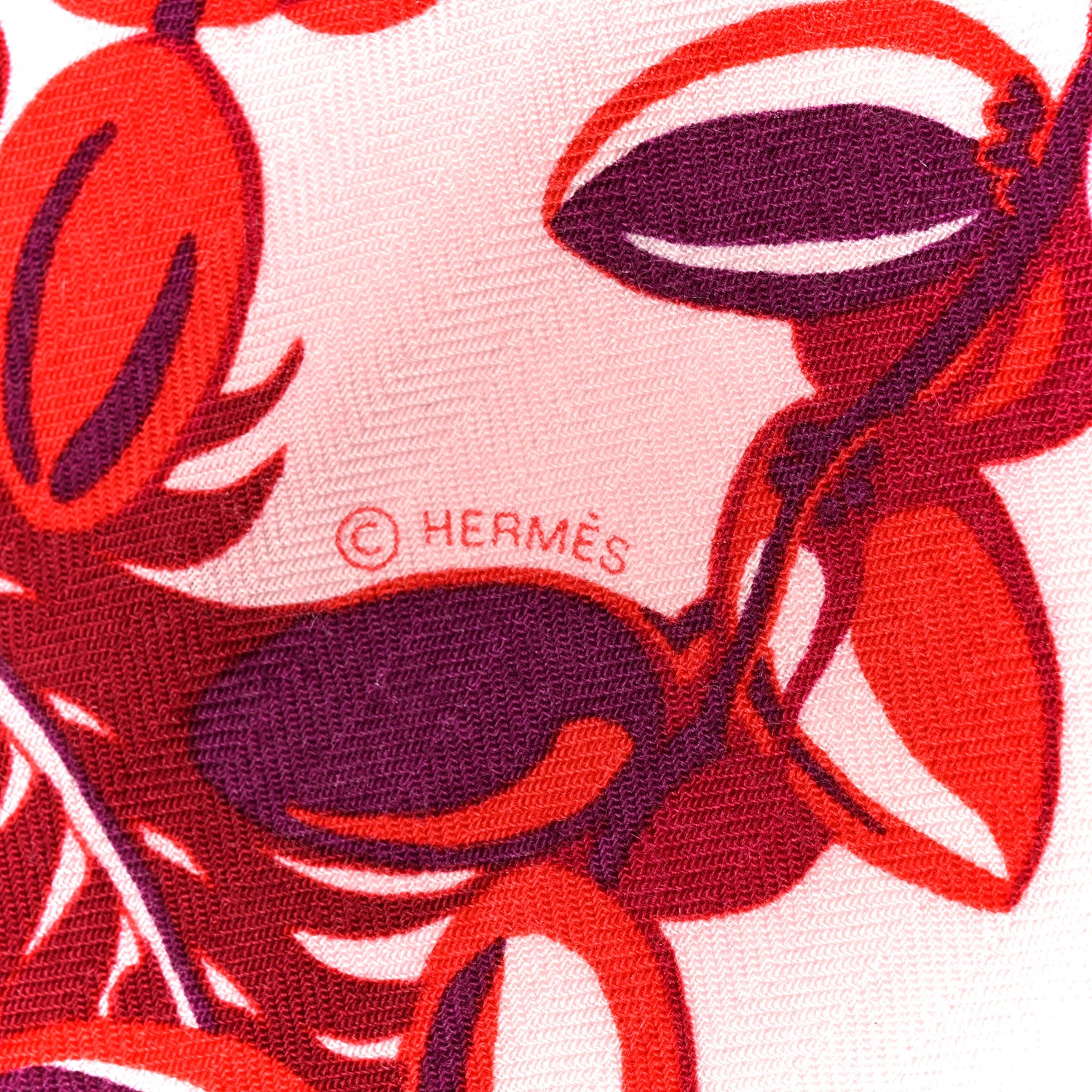 Hermes Cashmere Silk Mythiques Phoenix Coloriage Shawl 140 Rose Rouge White 4 of 4