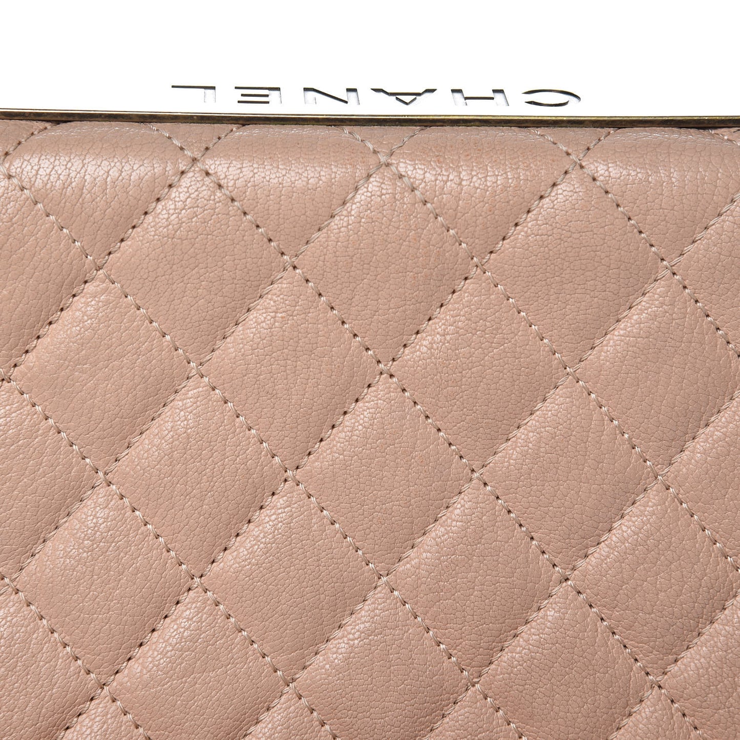 Goatskin Quilted Rita Flap Beige