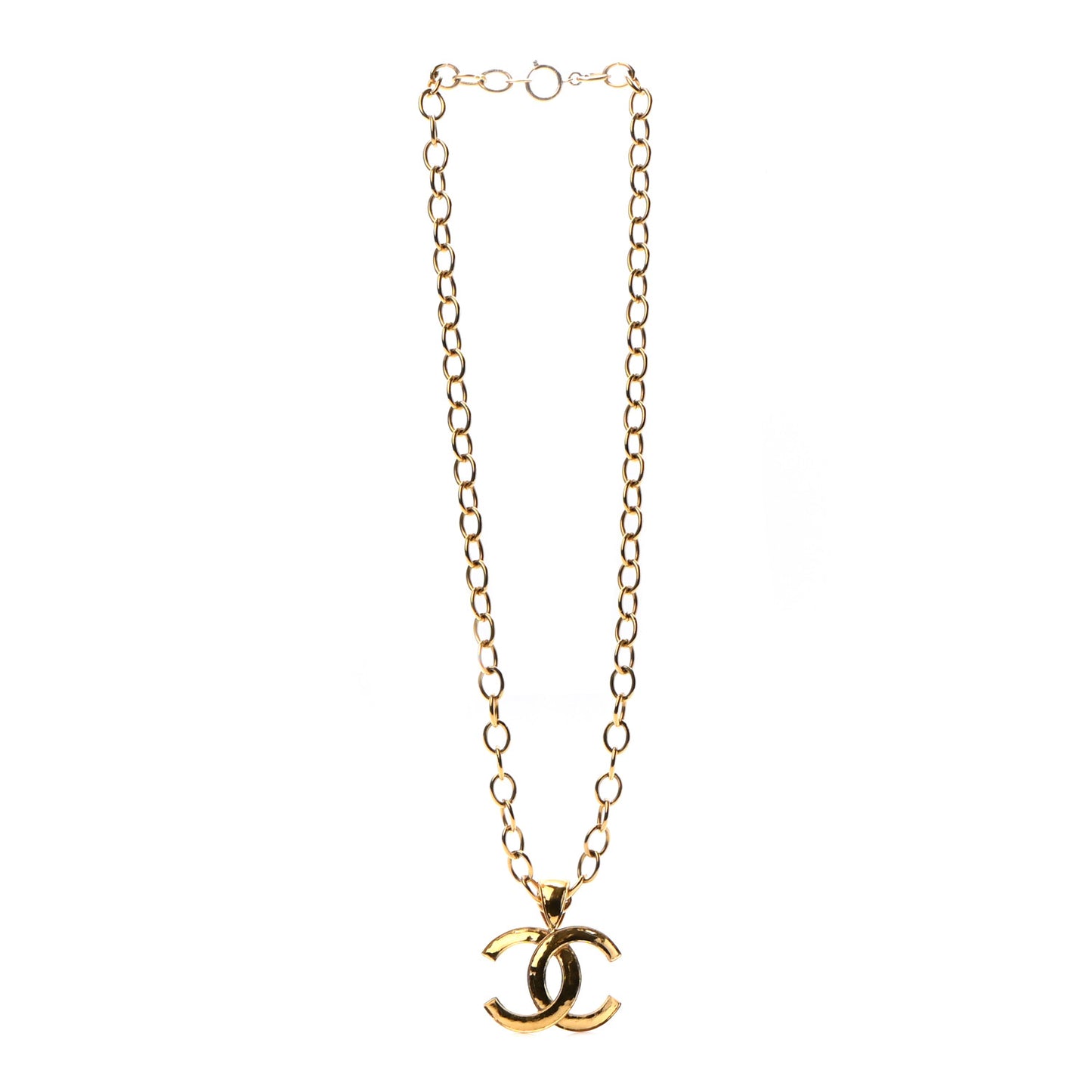 Metal CC Necklace Gold