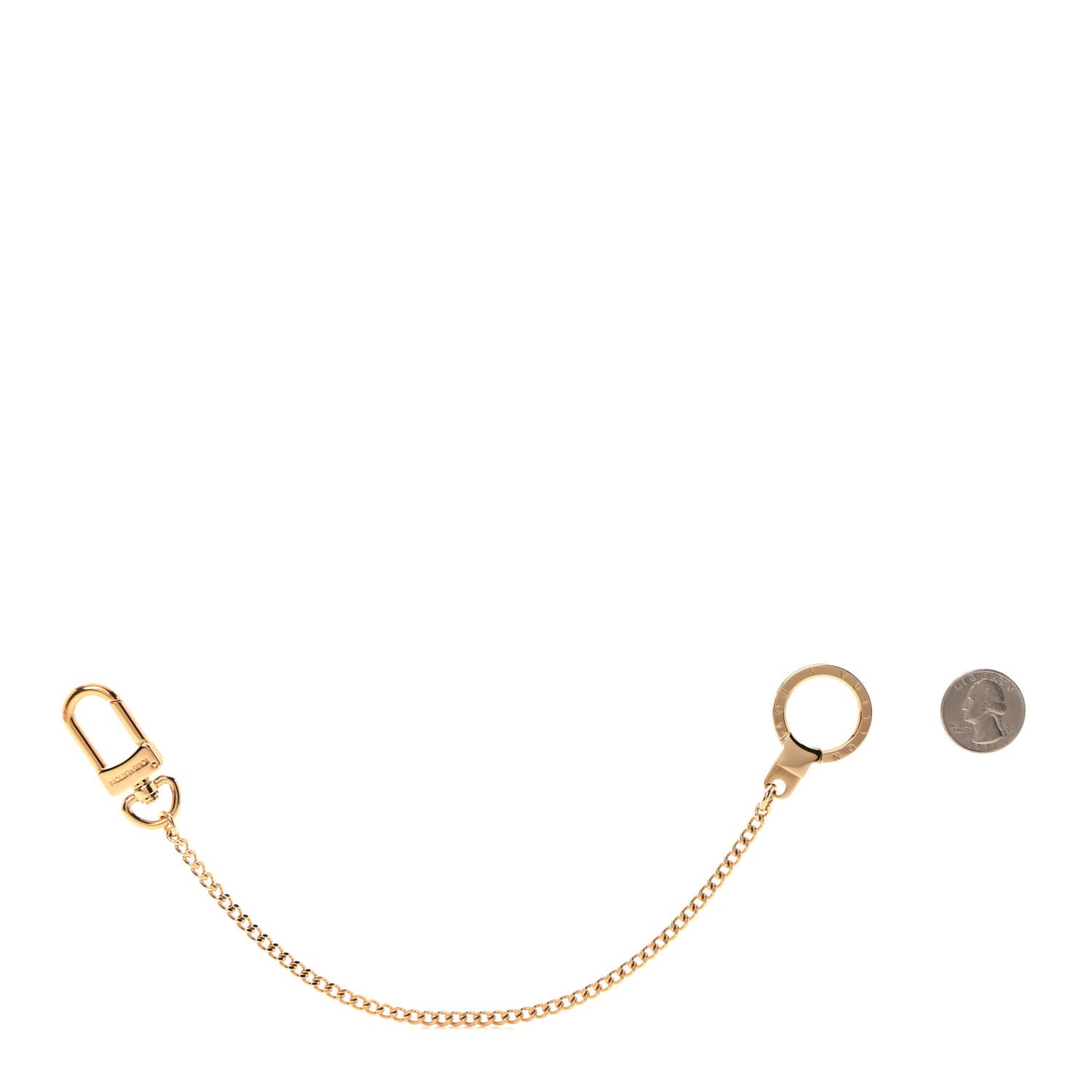Louis Vuitton Metal Pochette Extender Key Ring Chain Gold 2 of 5