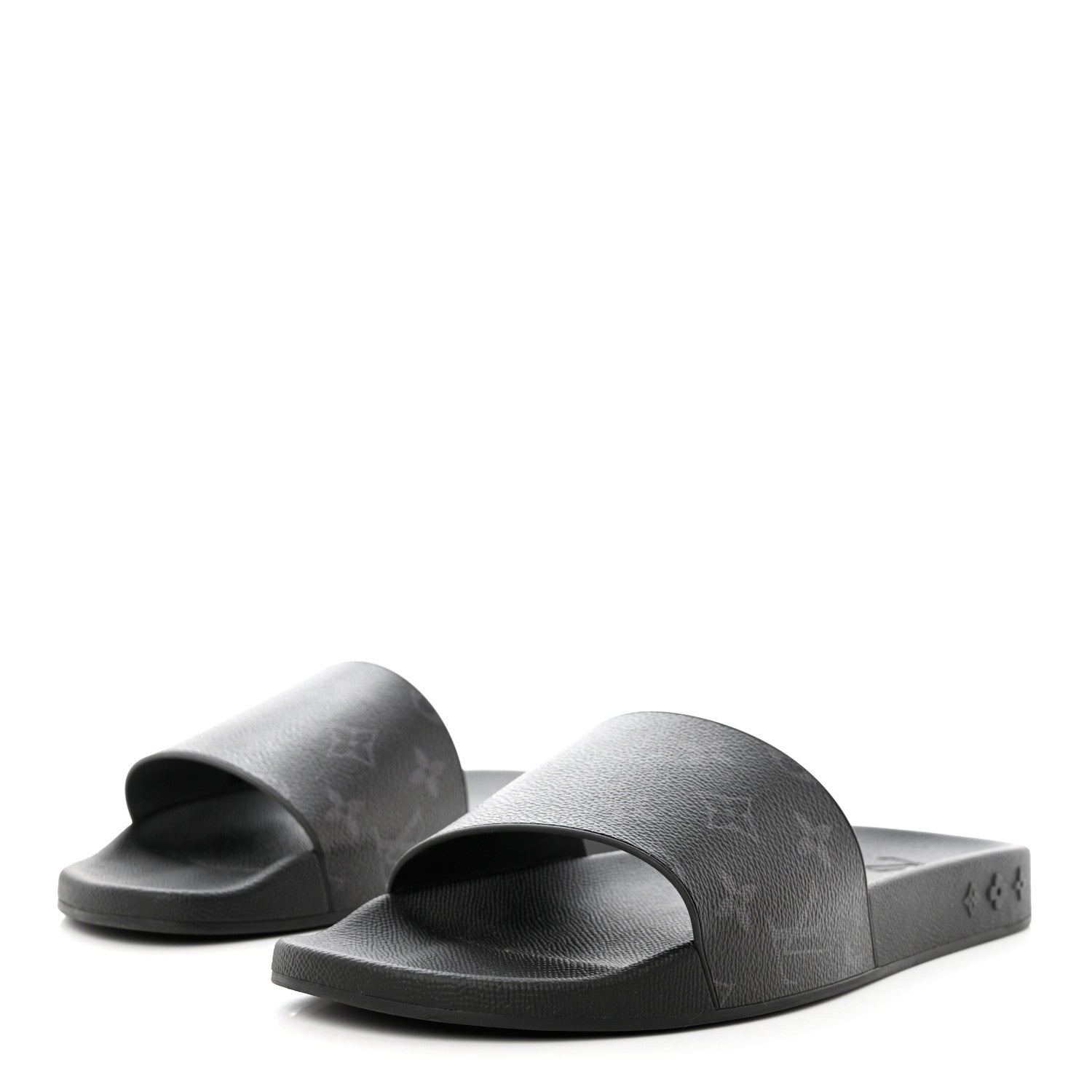 Louis Vuitton Rubber Monogram Eclipse Mens Waterfront Mules 8 Black 3 of 9