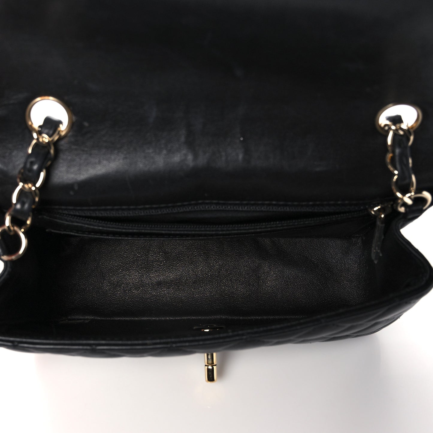 Lambskin Quilted Mini Rectangular Flap Black