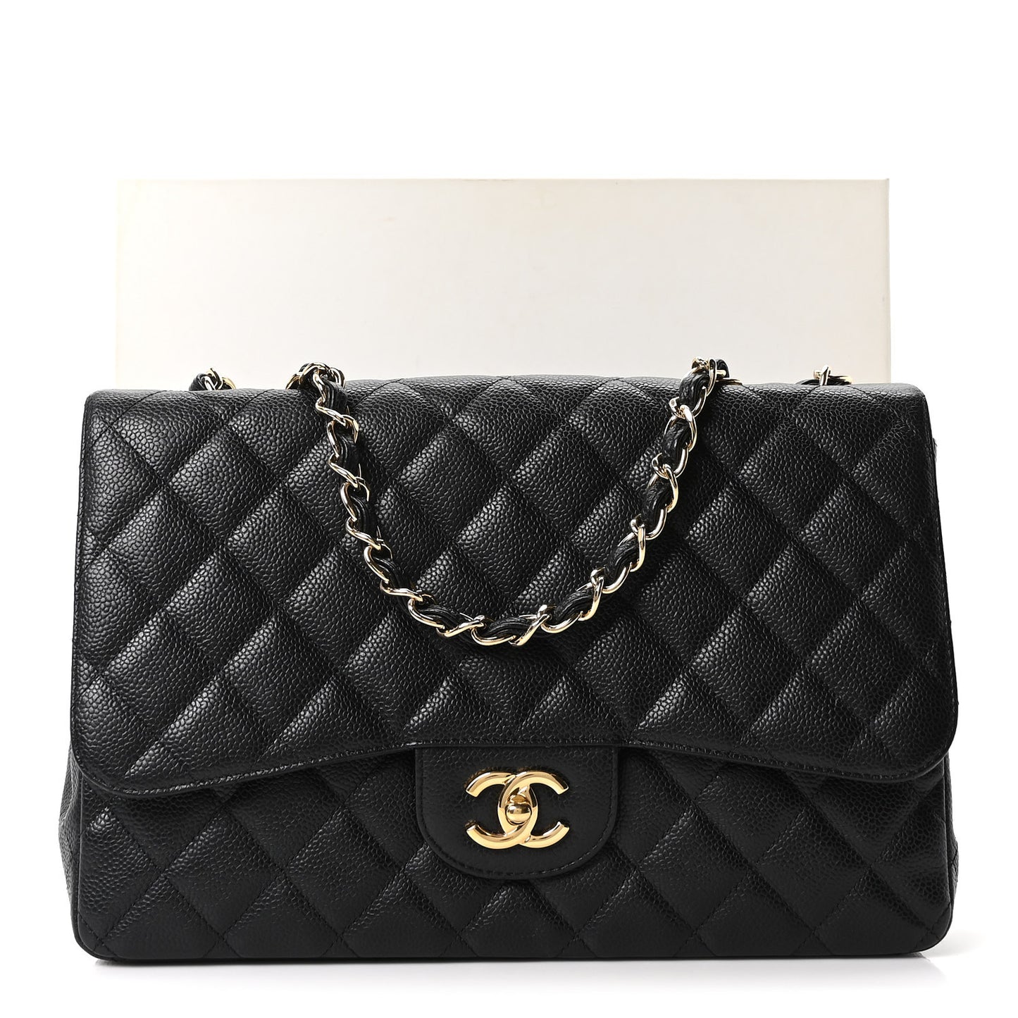 Caviar Quilted Jumbo Single Flap Black