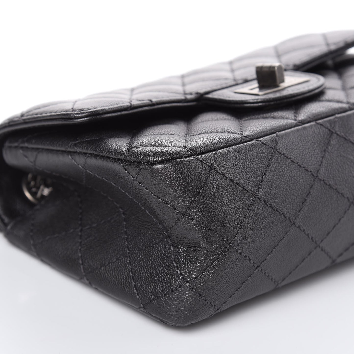 Sheepskin Quilted 2.55 Reissue Mini Flap Dark Grey