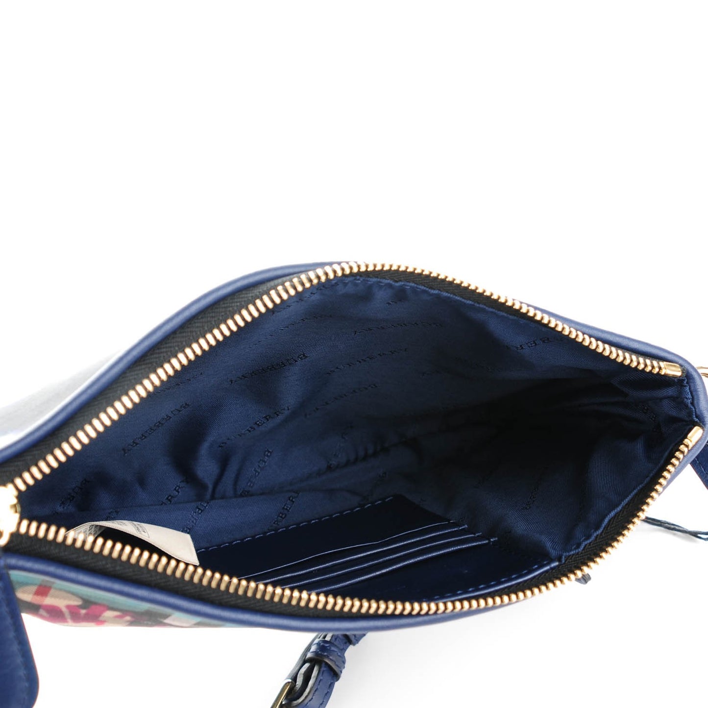Horseferry Check Tie Dye Floral Print Peyton Crossbody Clutch Bag Brilliant Navy