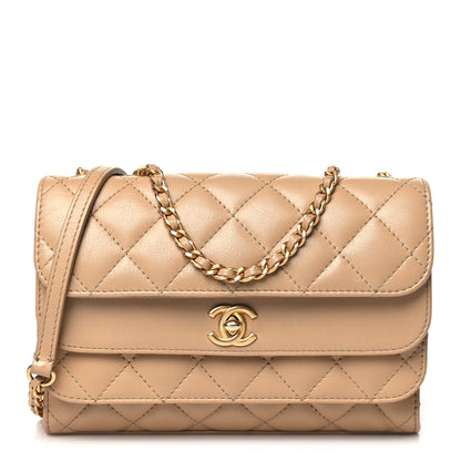 Chanel Calfskin Quilted Triple Flap Beige 1 of 11