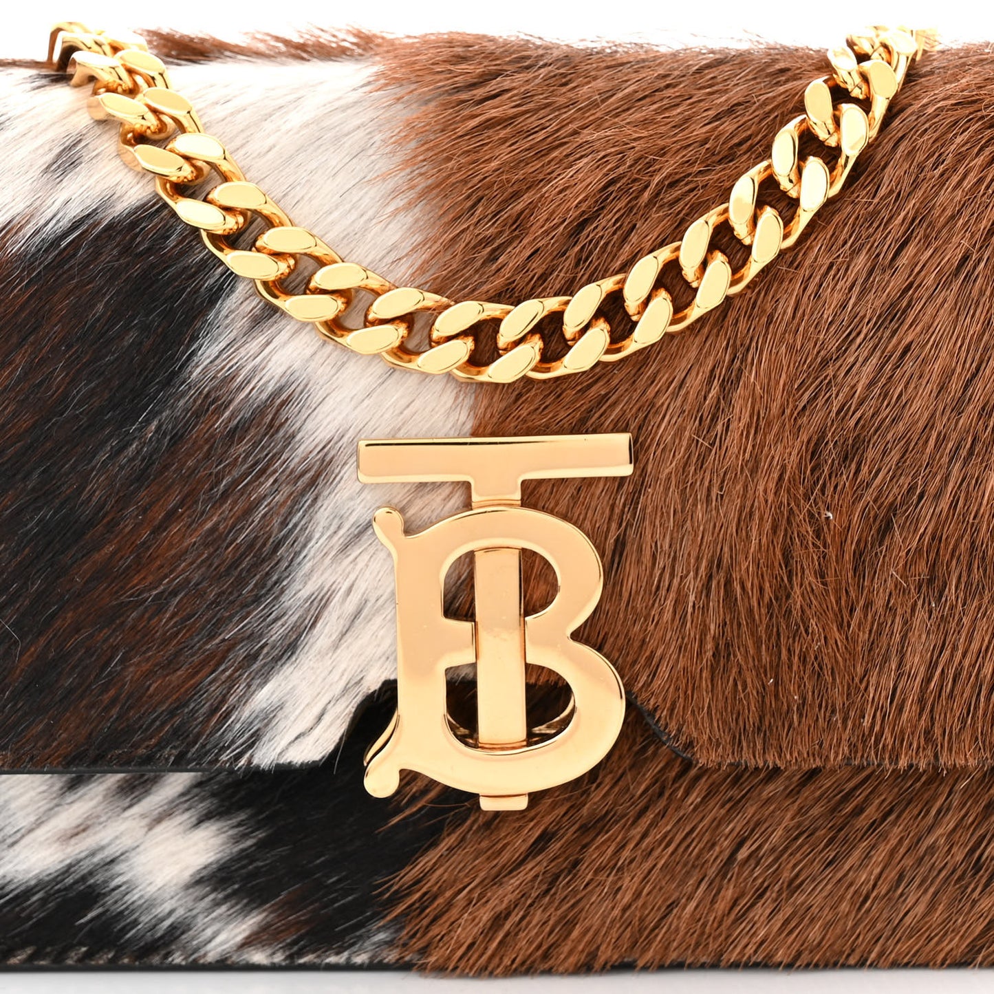 Calf Hair Large Jessie Chain TB Bag Brown