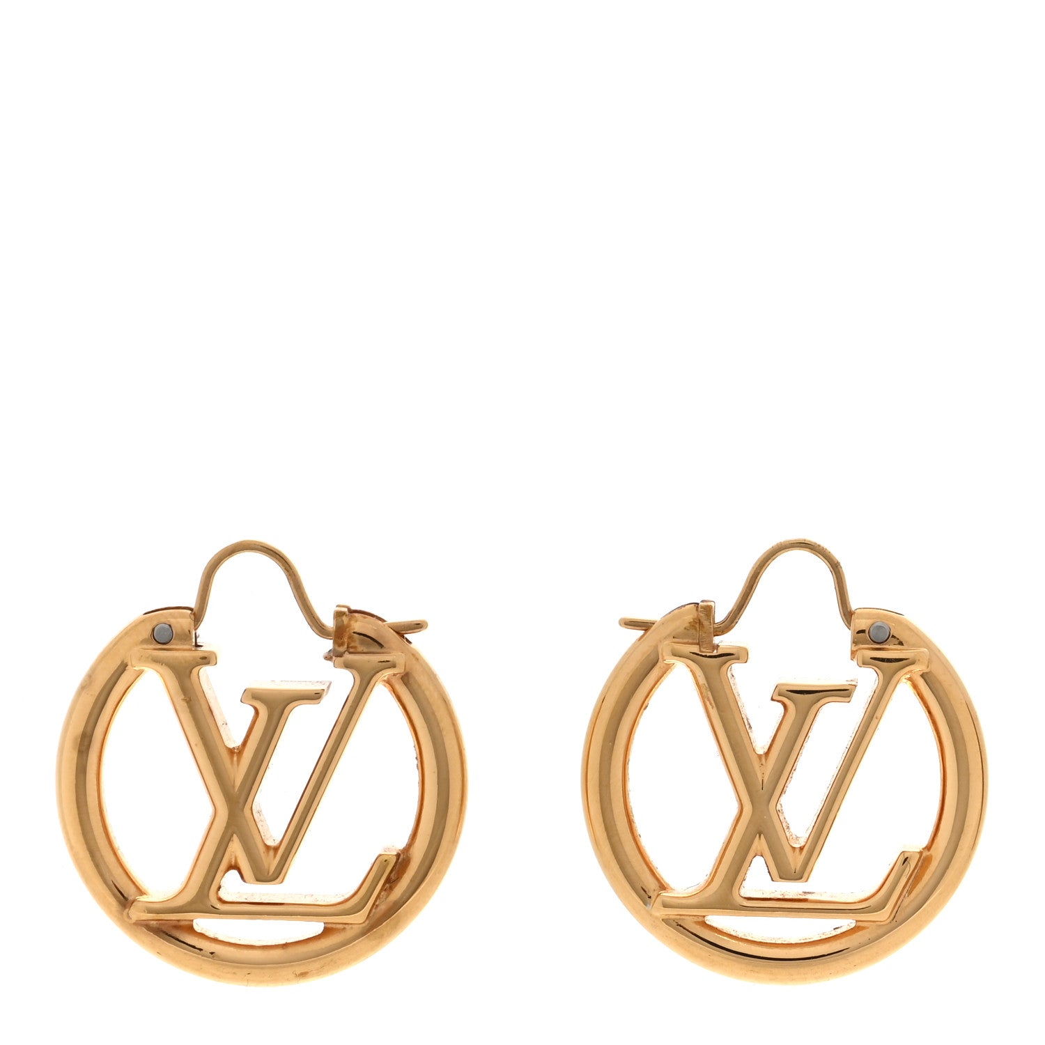Louis Vuitton Metal Small Louise Hoop Earrings Gold 1 of 4