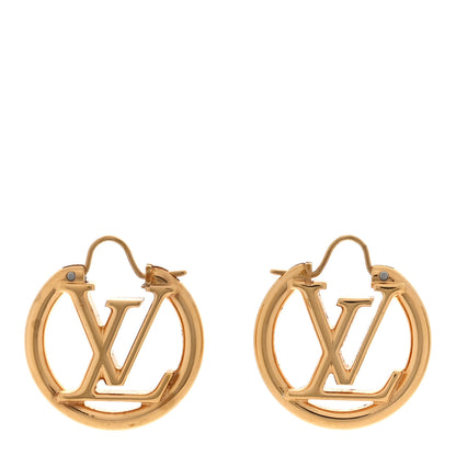 Louis Vuitton Metal Small Louise Hoop Earrings Gold 1 of 4
