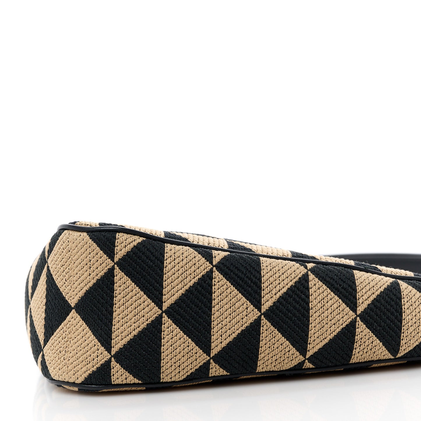 Jacquard Calfskin Triangolo Symbole Embroidered Mini Triangle Double Bag Black Corda