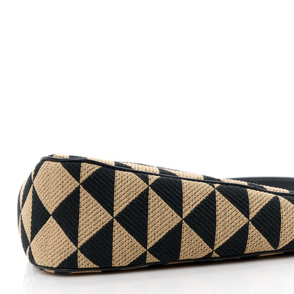 Prada Jacquard Calfskin Triangolo Symbole Embroidered Mini Triangle Double Bag Black Corda 10 of 10