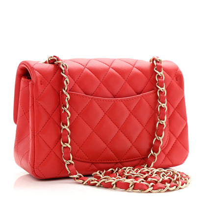 Chanel Lambskin Quilted Mini Rectangular Flap Red 3 of 11