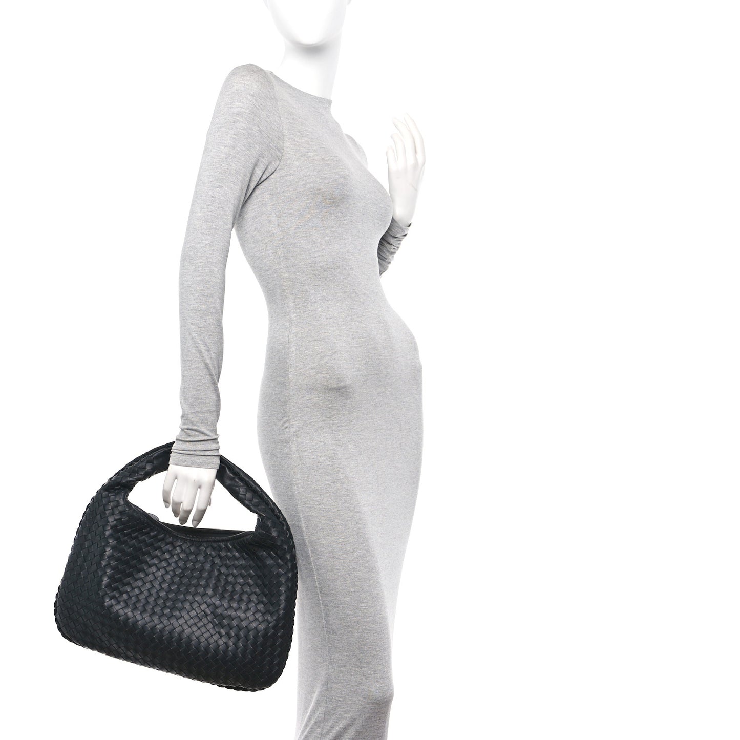 Nappa Intrecciato Medium Veneta Hobo Black