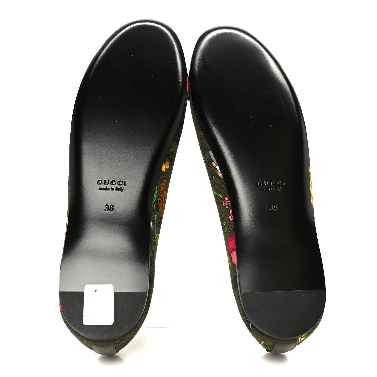 Gucci Sepang Flora Faded Canvas GG Marmont Ballerina Flats 38 Dark Green 5 of 9