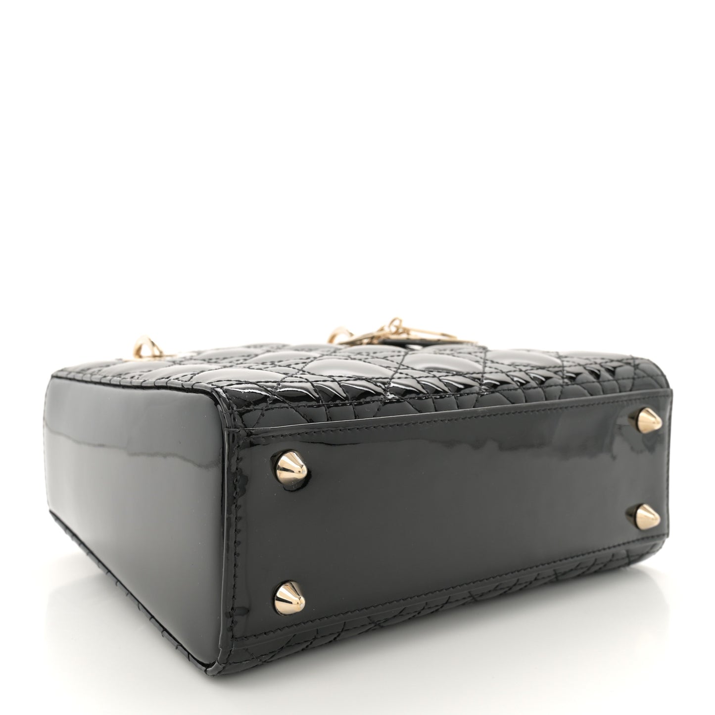 Patent Cannage Small Lady Dior Black
