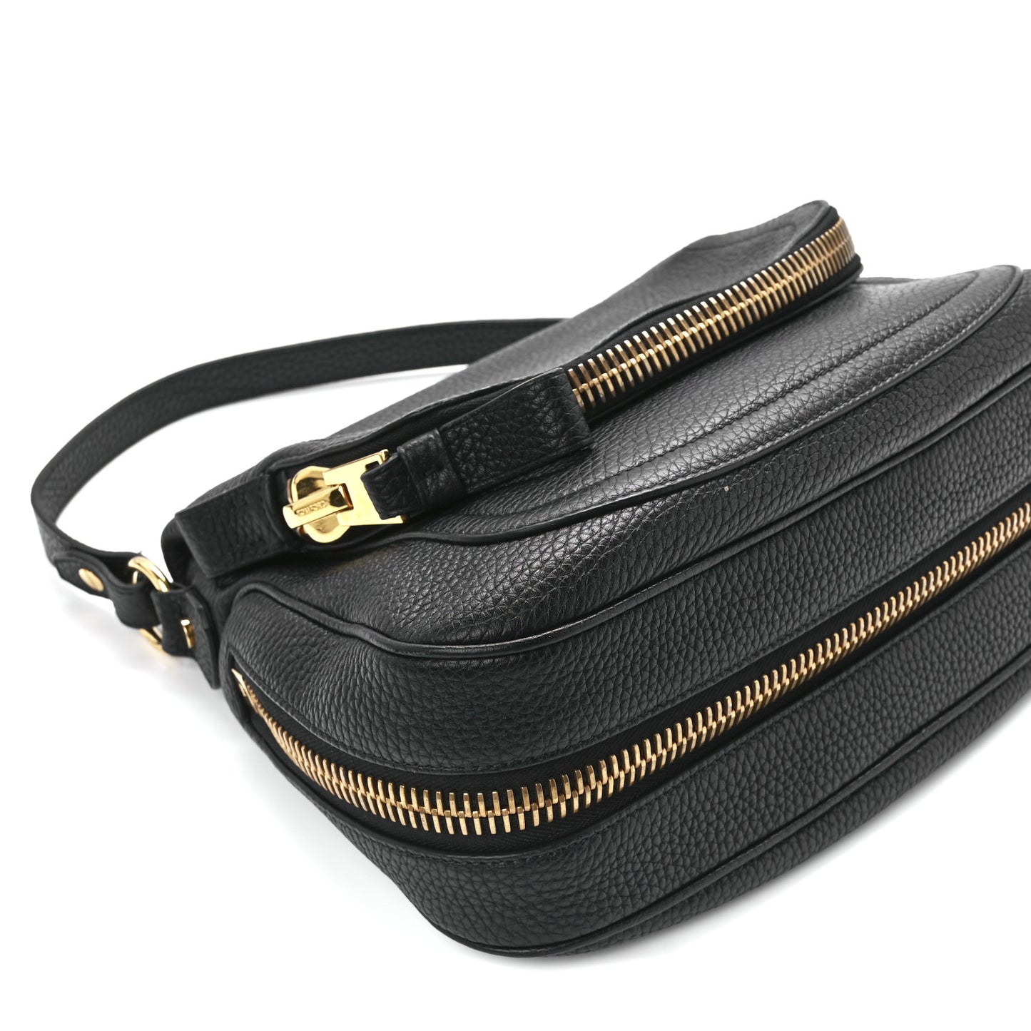 Grained Calfskin Medium Jennifer Crossbody Bag Black