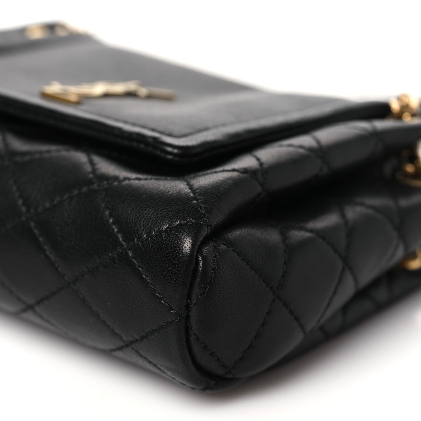 Lambskin Quilted Monogram Mini Nolita Black