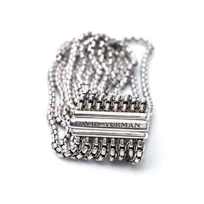 David Yurman Sterling Silver Multi-Row Box Chain Bracelet 4 of 6