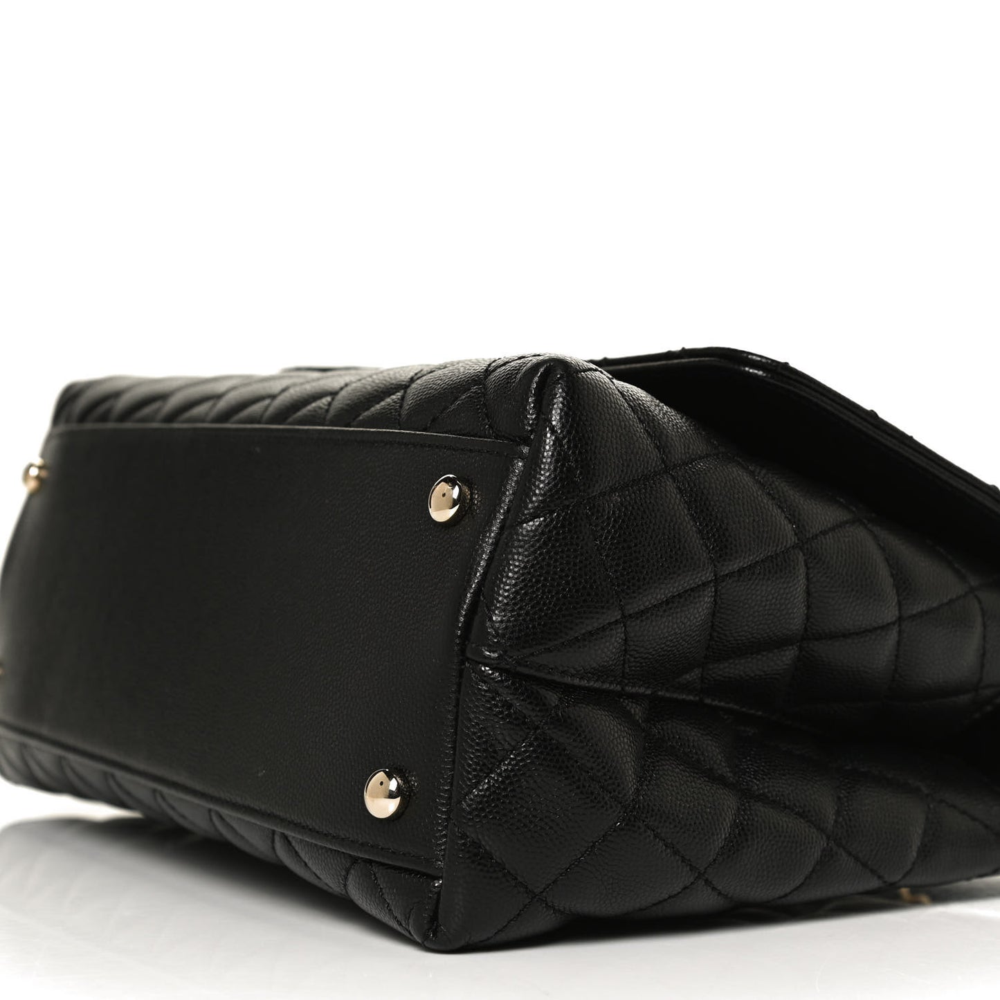Caviar Quilted Small Coco Handle Flap Black