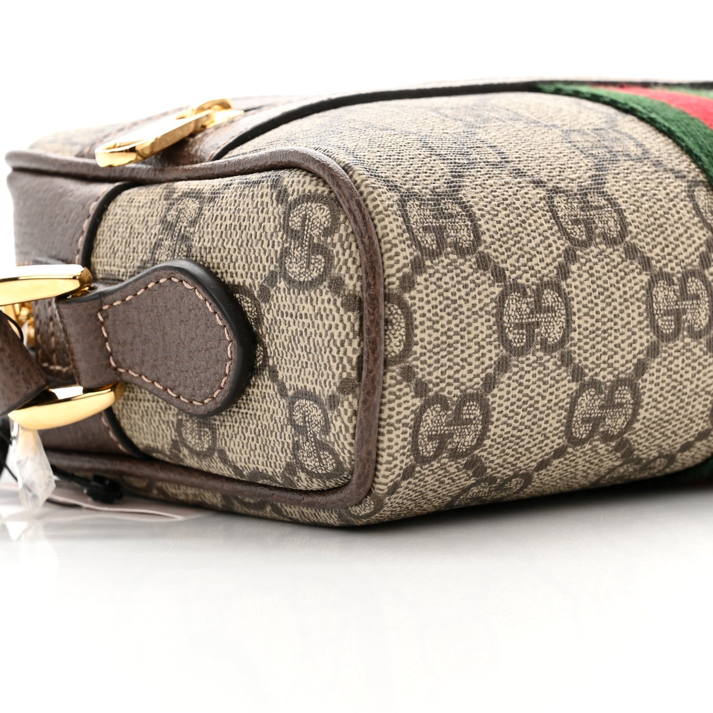 GG Supreme Monogram Web Mini Ophidia Shoulder Bag Brown