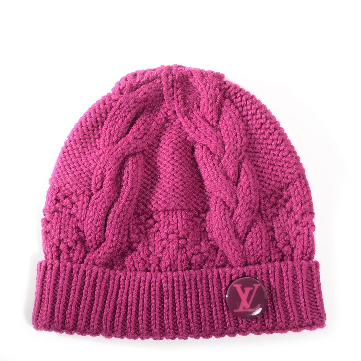 Wool Knit Constance Beanie Hat Fuchsia