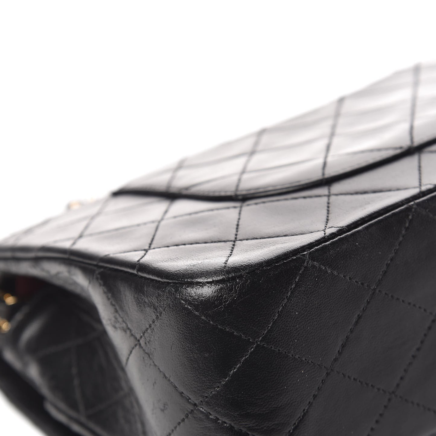 Lambskin Quilted Medium Double Flap Black