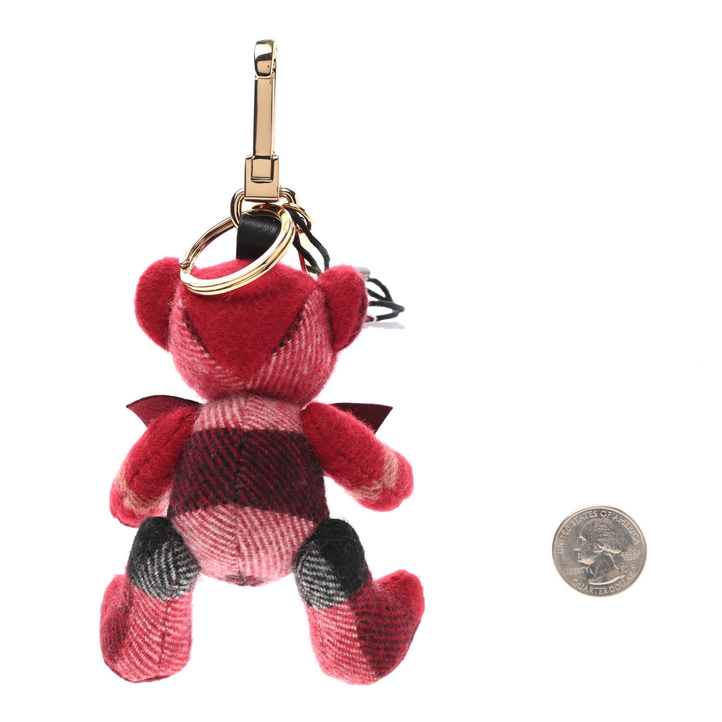 Cashmere Check Thomas Bear Bag Charm Parade Red