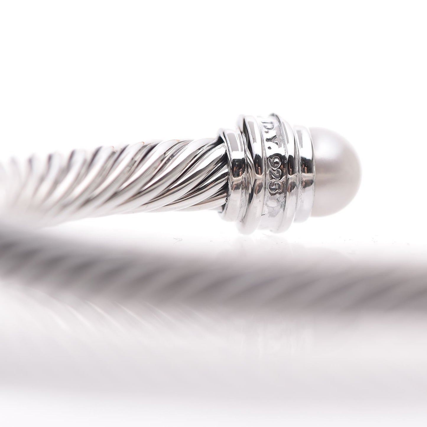Sterling Silver Diamond Pearl 5mm Cable Classics Princess Bracelet