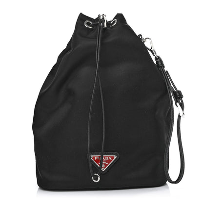 Prada Saffiano Tessuto Nylon Vela Bucket Wristlet Black 1 of 4