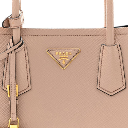 Prada Saffiano Cuir Medium Double Bag Cammeo Black 8 of 10