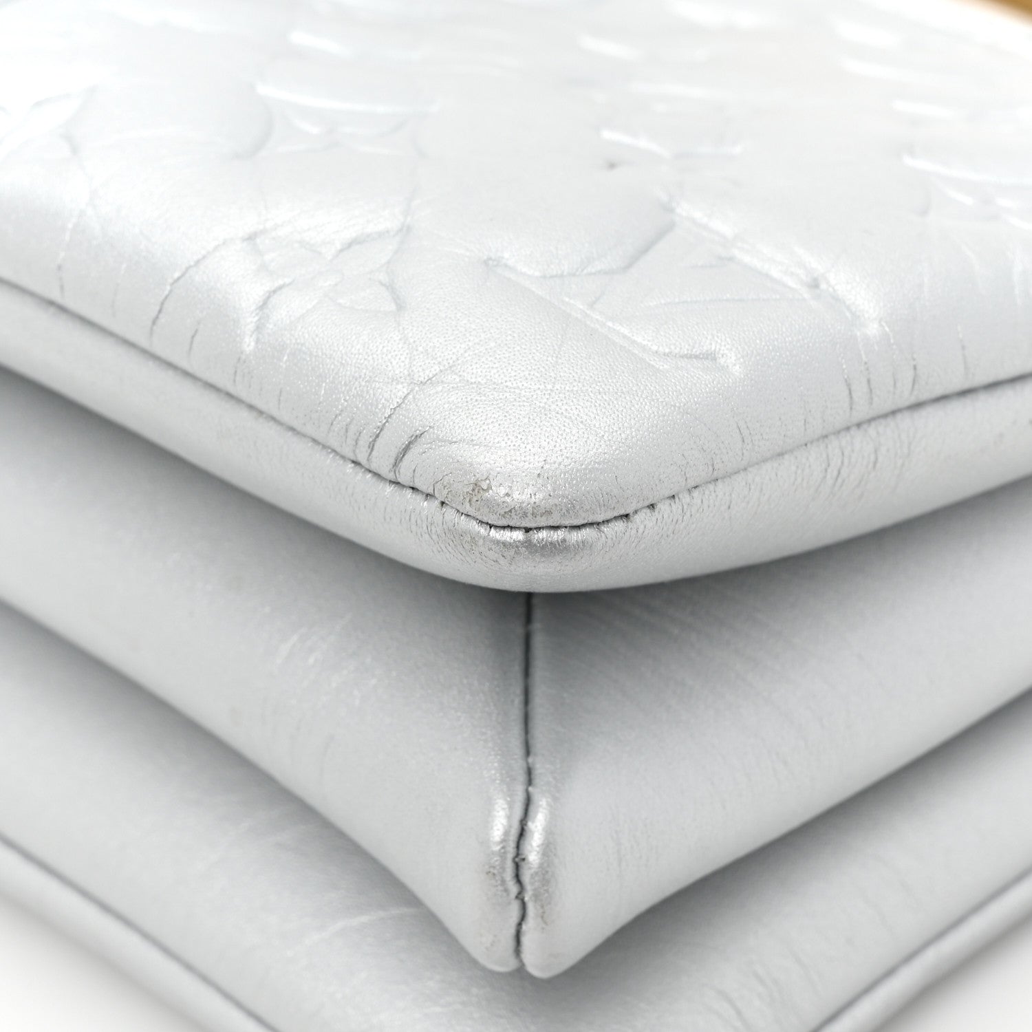 Louis Vuitton Lambskin Embossed Monogram Coussin BB Silver 14 of 18