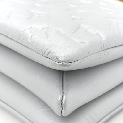 Louis Vuitton Lambskin Embossed Monogram Coussin BB Silver 14 of 18
