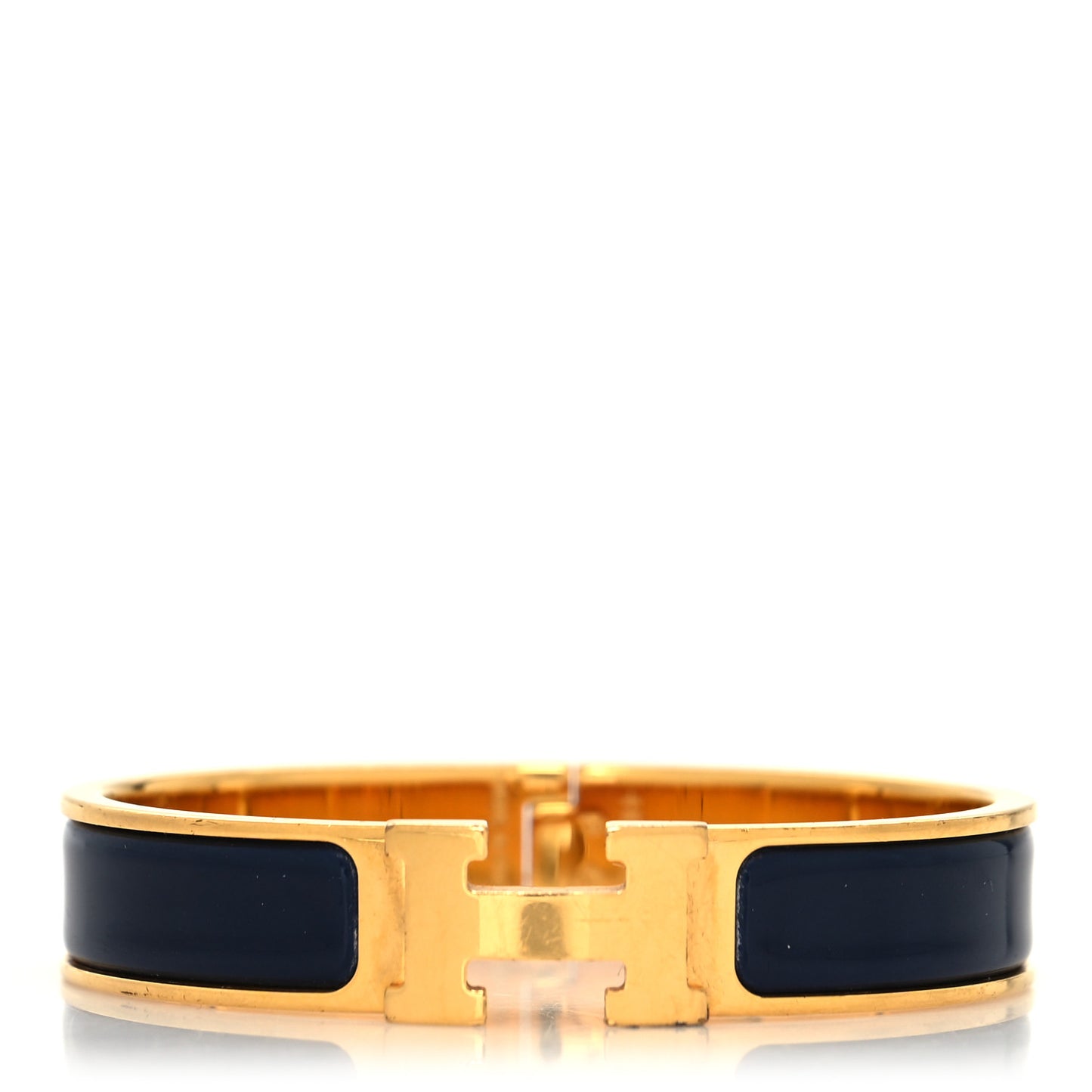 Enamel Narrow Clic Clac H Bracelet GM Indigo