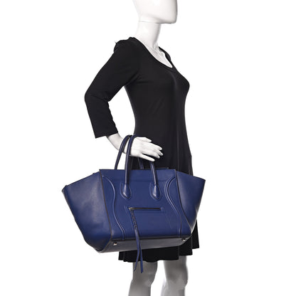 Celine Supple Calfskin Medium Phantom Luggage Indigo 2 of 10