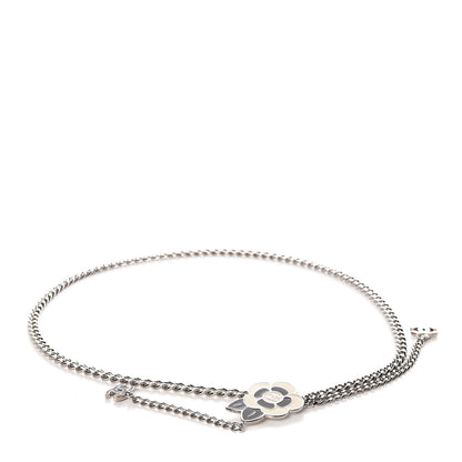 Chanel Enamel Camellia Chain Belt Silver White 1 of 4