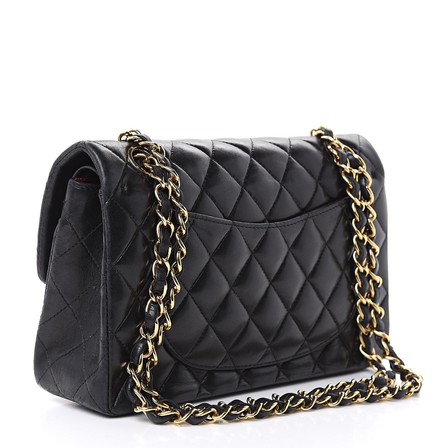 Lambskin Quilted Small Double Flap Black