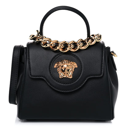 Versace Grained Calfskin Small La Medusa Top Handle Bag Black 1 of 9