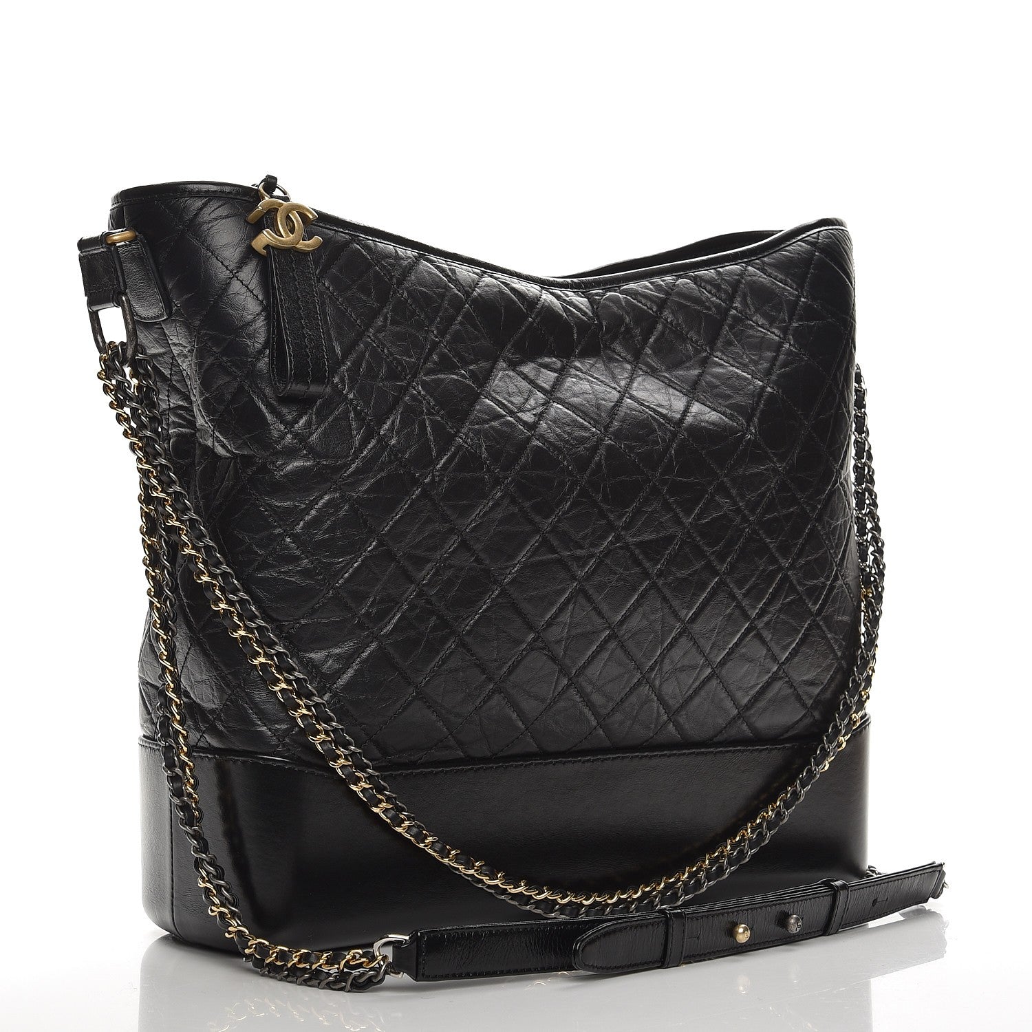 Chanel Aged Calfskin Quilted Large Gabrielle Hobo Black 4 of 8
