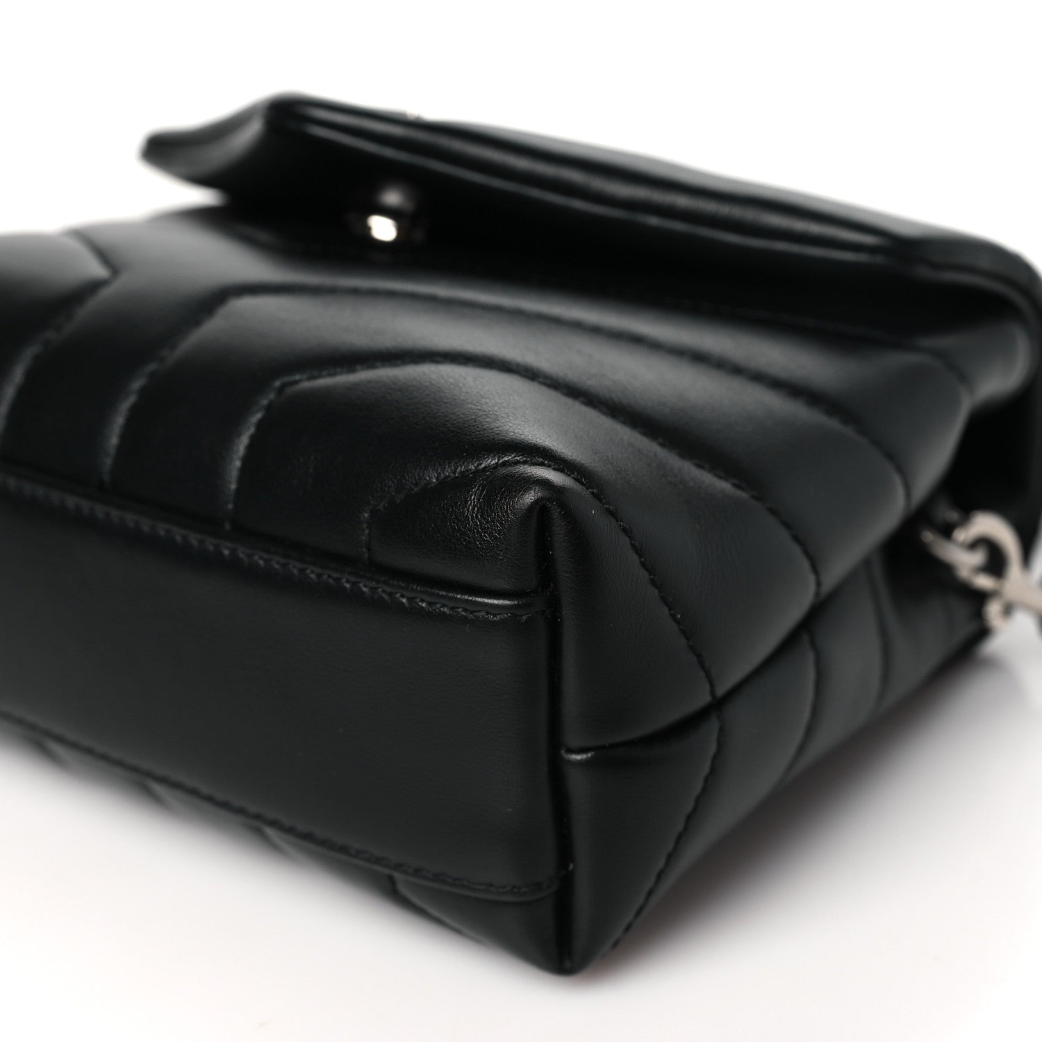 Saint Laurent Calfskin Y Quilted Monogram Toy Loulou Crossbody Bag Black 9 of 11