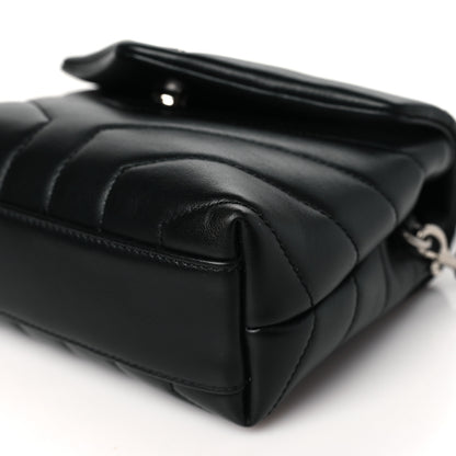 Saint Laurent Calfskin Y Quilted Monogram Toy Loulou Crossbody Bag Black 9 of 11