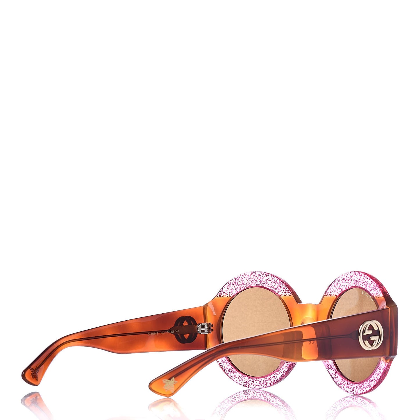 Acetate Round GG0084S Sunglasses Glitter Fuchsia