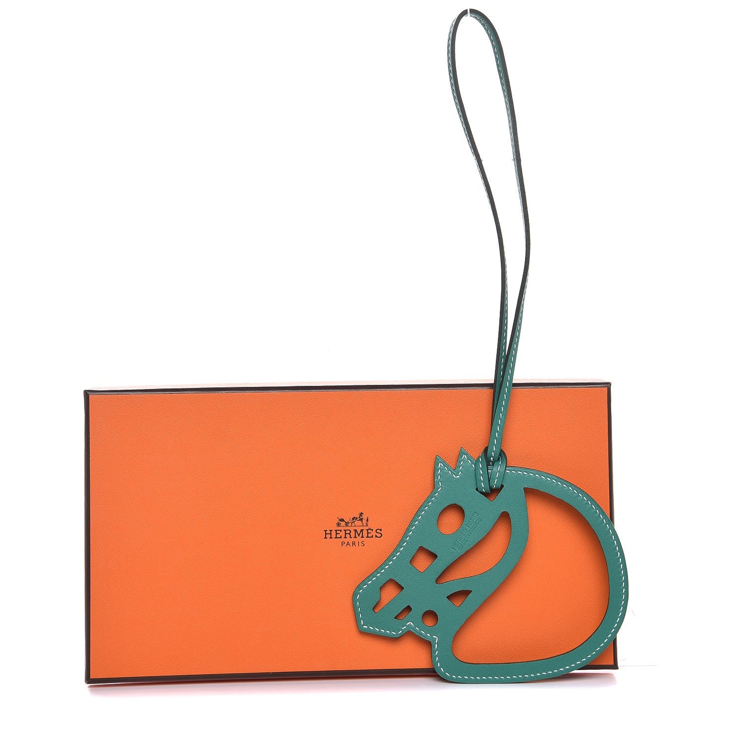 Hermes Swift Paddock Cheval Horse Bag Charm Vert Vertigo 4 of 4